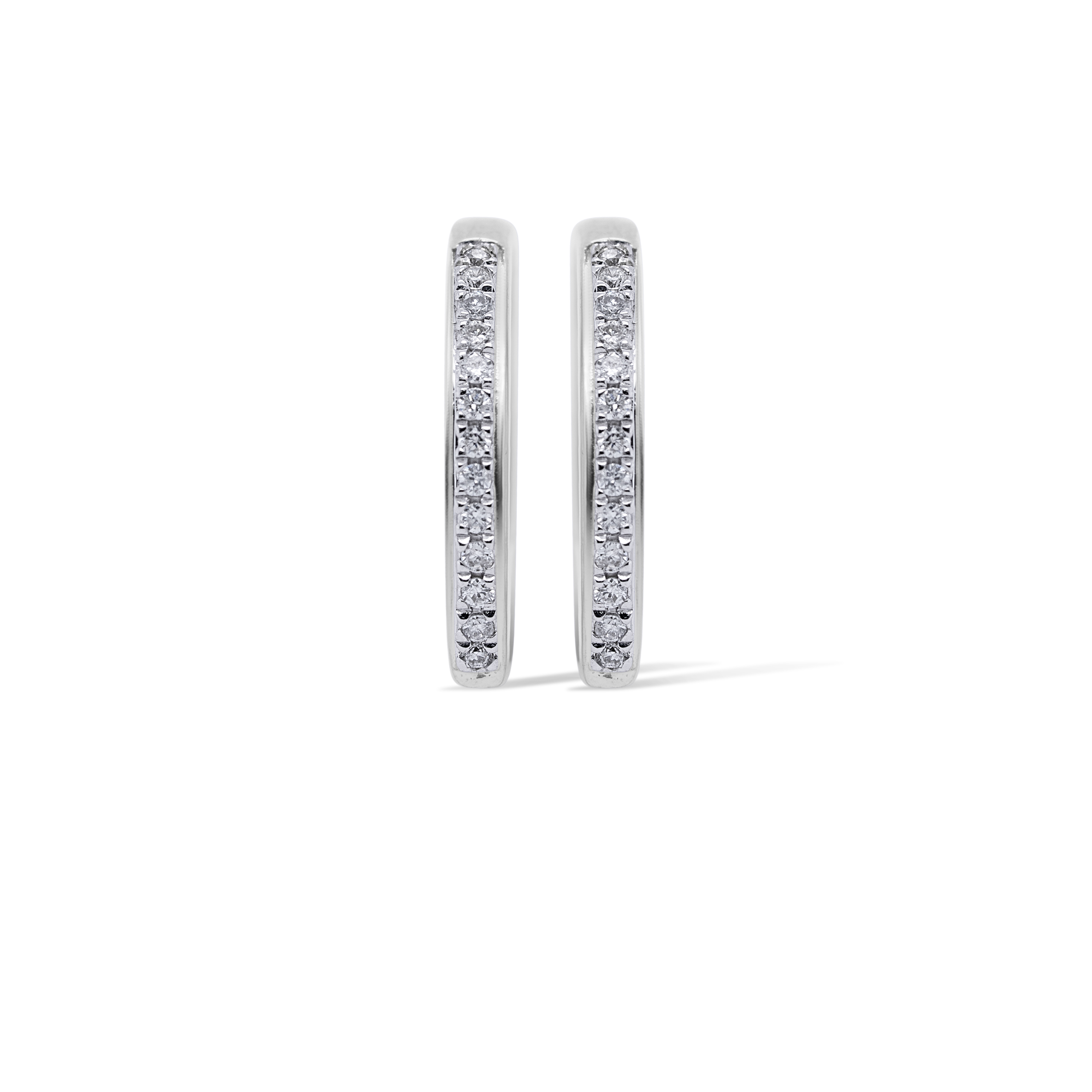 Diamond Hoop Earrings 0.05 ct. 14K White Gold